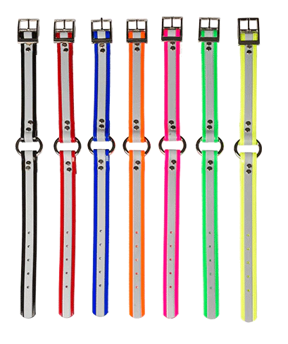 1" Dayglo Dog Collar W/ O-Ring (Reflective)